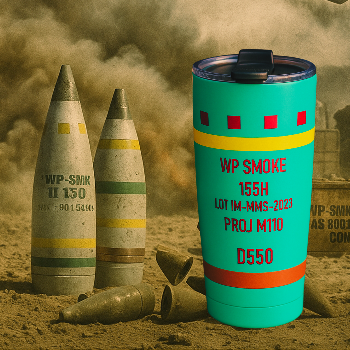 20oz 155mm Artillery Tumbler (WP) – Military Inspired Insulated Drinkware