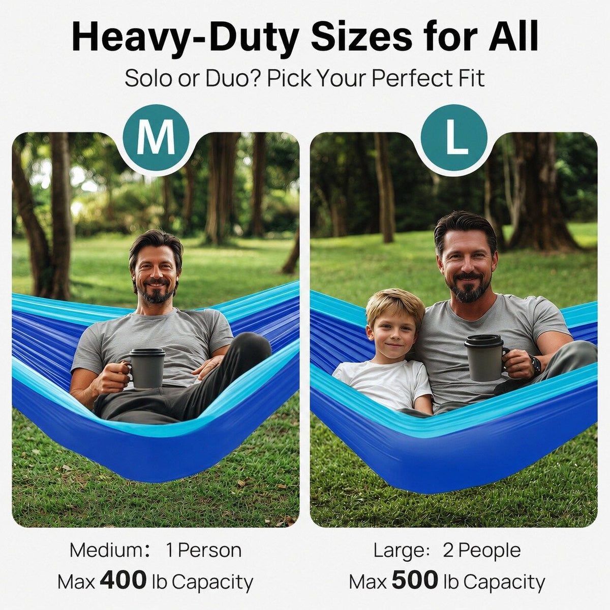 Parachute Nylon Double Camping Hammock with Tree Straps and Bag